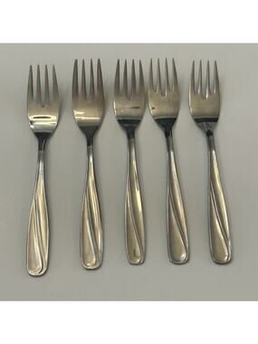 CG Flatware Dessert/Salad Forks Cg5 Pattern Glossy Stainless JAPAN Set of 5 VTG